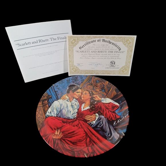 Vintage Collector Plate Knowles Scarlett And Rhett Finale Gone With The Wind - Picture 2 of 11